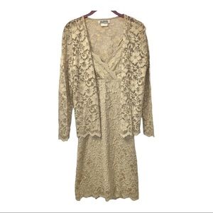 Gold Floral Stretch Cocktail Dress